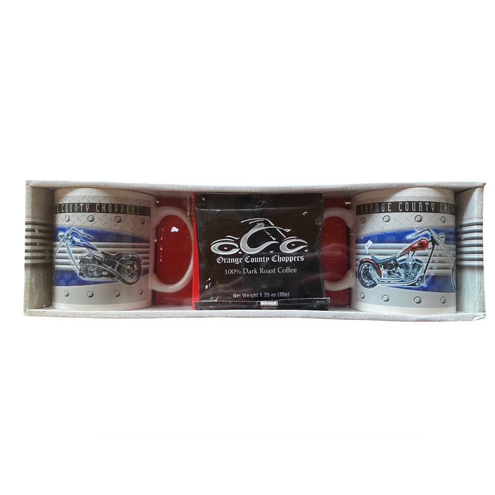 Vintage‎ 2005 Orange County Chopper Coffee & Mugs Set New In Box